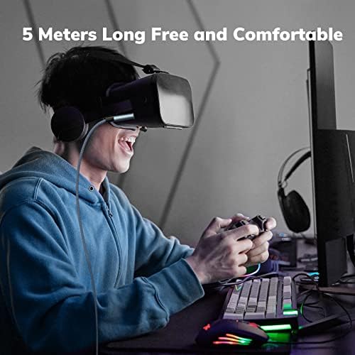 За Oculus Quest 2 Link Cable16.4ft Окулус линк кабел Брзо полнење и пренесување на податоци со голема брзина најлон плетенка USB