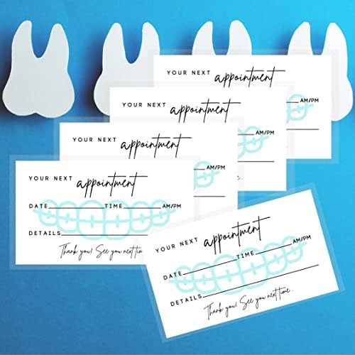 Картички за потсетување за заби на закажување | 50 пакет | Белење на забите, стоматолошка канцеларија, потсетник за клиенти, пациенти,