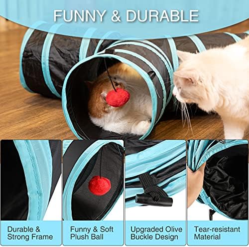 Мачки тунел играчка за мачки Проспејт ПЕТ Кат Тунел Лесно патување и складирање на склопување интерактивно издржливо преносно преносно