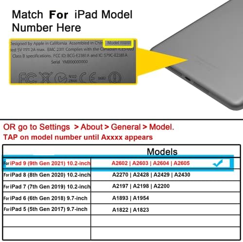Комплет за поправка на дигитализатор на екран на допир Aruisifx за iPad 9 9 -ти генерал 10.2 2021 A2602 A2603 A2604 A2605 Замена на предното стакло + Алатки + Пред -инсталирано лепило -Black
