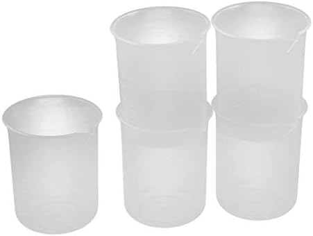 Bettomshin 2PCS 150ml Пластика со мерка чаша со ниска форма, дипломирани чаши за повеќенаменски чаши за мешање транспарентни за лабораториски