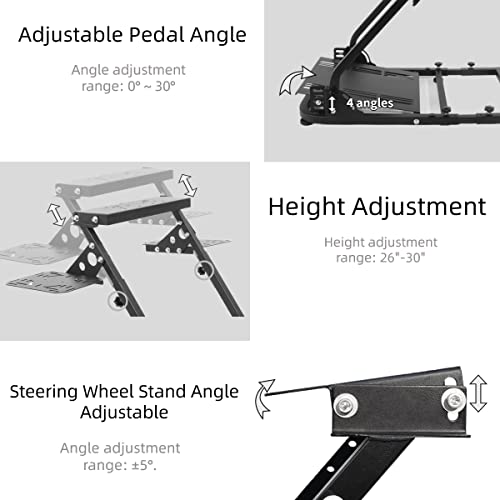 Марада Тркала Штанд И Лет Сим Стојат Компатибилен СО НАФРЛУВАЧ HOTAS WARTHOG, Logitech G25 G27 G29 G920 Прилагодливи Преклопни Тркала,Педали,Гас,Џојстик