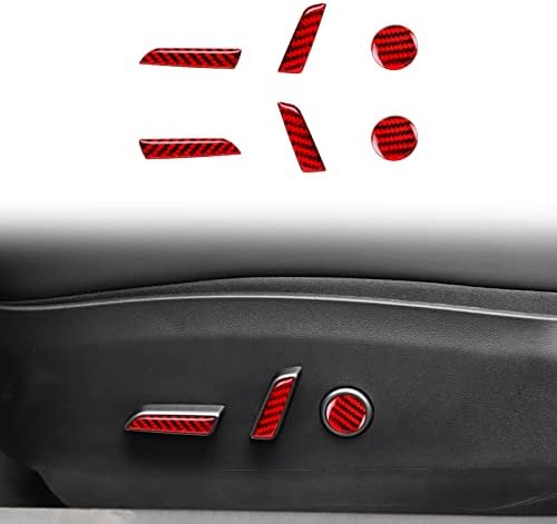 Nuoozy компатибилен со копчето за седиштето на копчето за внатрешни додатоци за внатрешни работи на јаглеродни влакна за Tesla Model 3/Y 2017