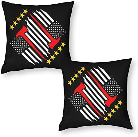 Сет на starвезди на американски знамиња од 2 фрлања за перници за фрлање плоштад перници за перници за софа кауч за спална соба декоративен