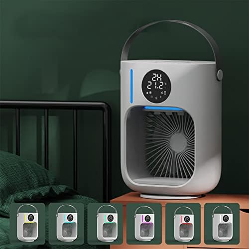 Преносни климатизери Преносен климатик Личен мини климатик со 3-брзински, навлажнувач и светлина за домашни канцелариски спални преносни