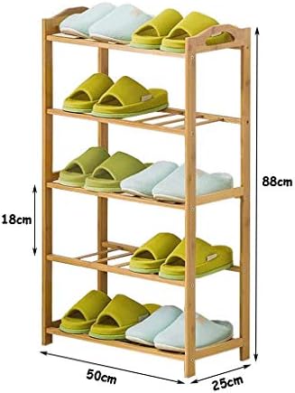 Kmmk 5 нивоата за чевли за чевли 50/70 бамбус решетки за чевли Организатор-10 ~ 15 пара чевли-мултифункционални полица за складирање-добро за ходникот дневна соба спална с?