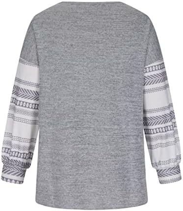 Лабави кошули за жени тркалезни пуловер, џемпер, џемпери за џемпери, вафли печатена маица за Ноќта на вештерките, случајна блуза
