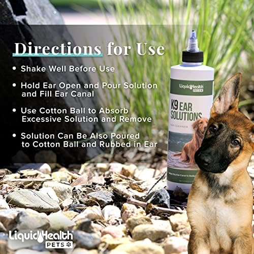 Течност Хелт К9 Клим за чистење на увото за кучиња Кат глукозамин капки, инфекција чистење на кучиња уши Хигиена третман, хондроитин, здравствено