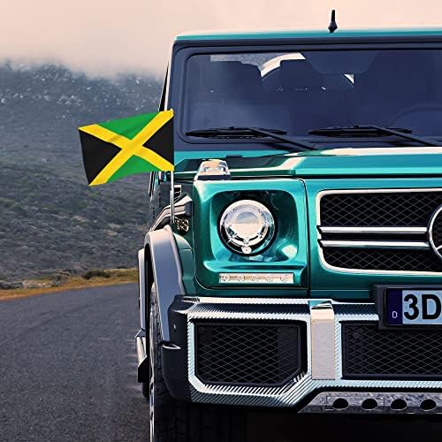 Знаме на знамето на автомобилот Јамајка знаме 12 x 18 инчи двострана автомобилска прозорец знаме на отворено автомобилски декор