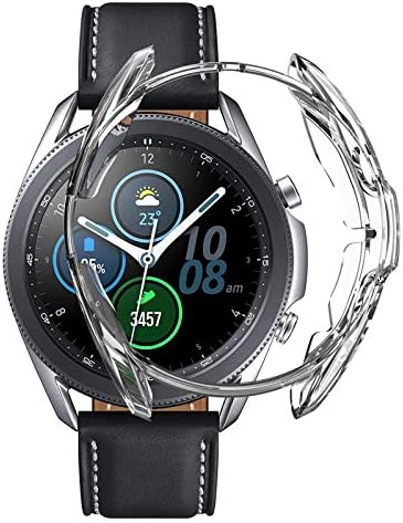3 пакувања Заштитник на екранот Компатибилен Samsung Galaxy Watch 3 41mm Case, Nahai TPU Ultra-Slim Plated Shock-отпорен случај на целосна заштитна обвивка за браник за галаксија 3 41 mm