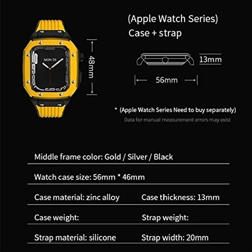 Saawee Легура Часовник Случај за Apple Гледајте Серија 8 7 6 5 4 SE 45mm 42mm 44mm Луксузни Метални Гумени Нерѓосувачки Челик