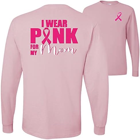 Носам розова за мајка ми преживеана свест за рак на дојка предни и грбови долги ракави