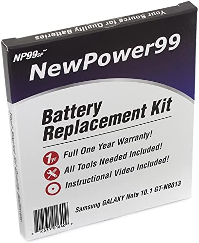 Kitујорк99 Комплет за батерии за Samsung Galaxy Note 10.1 GT-N8013 со алатки, видео инструкции, батерија со долг живот