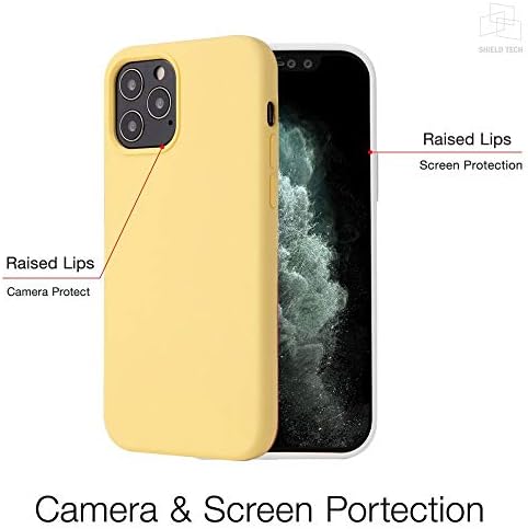 iPhone 11 Pro Max 6.5 Case течен силиконски гел шок -отпорен жолт капак