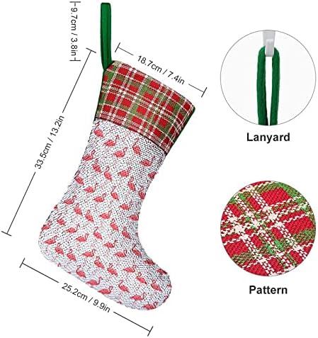 Црвен фламинго секвент Божиќни празнични чорапи за време