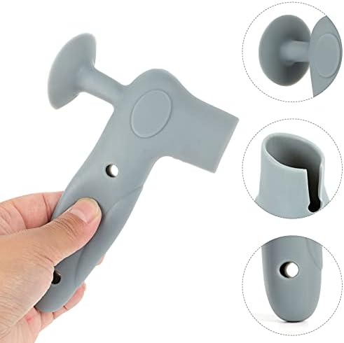 Kisangel 4 парчиња ракав облик на wallидни капаци l врата- за еднократно копче за сиви деца Фрижидер за заштита на бучава од врата-јазол,