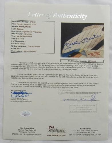 Mickey Mantle потпиша автограмски врамен 8x10 Photo JSA XX78324 - Автограмирани фотографии од MLB