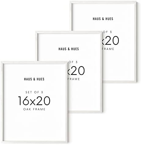 Haus and Hues 16x20 Рамки сет од 3 - Бели рамки за слики со пакети Постери рамки 16x20, wallидна рамка Поставете бели рамки за слики