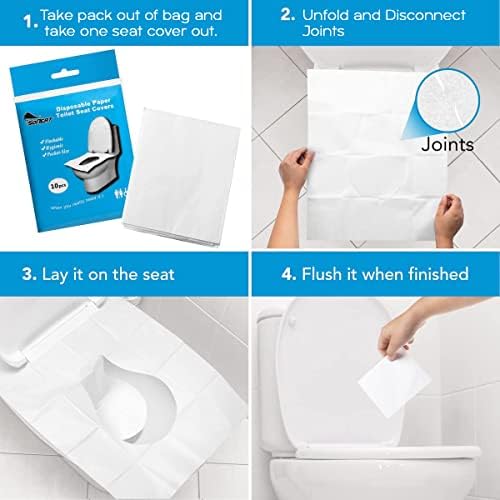 Сонски капаци за тоалети за еднократна употреба - 100 КТ XL дебело светло забивање на тоалетите за простории за еднократна употреба за преносни