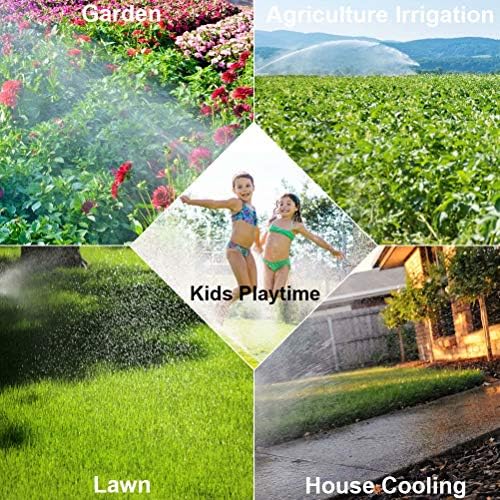 Blisstime Sprinkler, автоматски 360 ротирачки прилагодливи градинарски прскалки за вода за наводнување на тревникот што опфаќа голема површина со бесплатен дизајн на истеку
