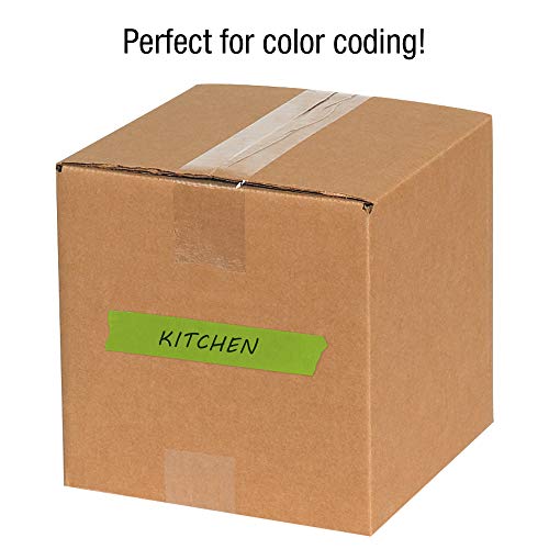 Логика на лента 1 инч x 60 јарди, лента за маскирање во боја, светло зелена, пакет од 36 - одлично за дома, канцеларија, уметност, занаети, DIY, етикетирање и кодирање, по из?
