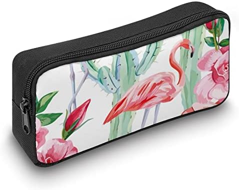 Акварел розов фламинго кактус рози молив кутија за канцелариски пенкано торбичка преносна шминка за чување торба за складирање на торбички
