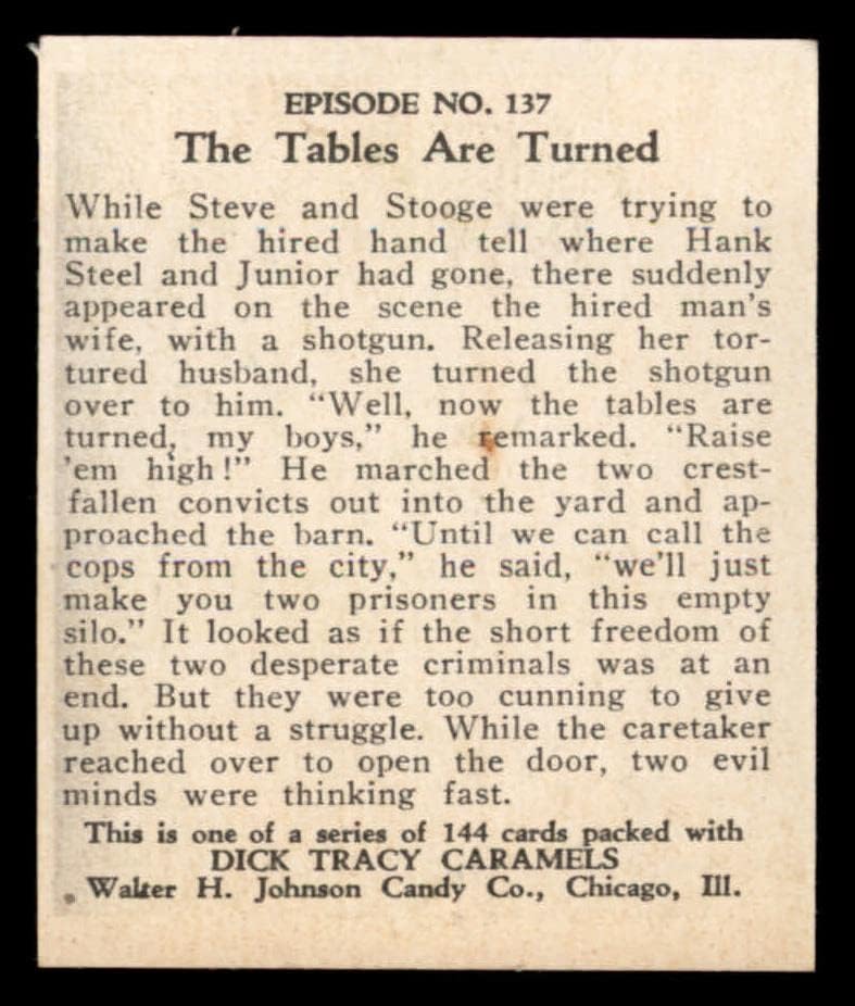 1931 Дик Трејси 137 Табелите се свртени екс/МТ