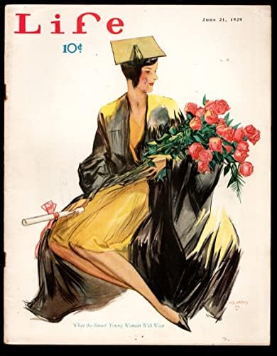 Животот 6/21/1929 - холмгрен дипломирањето девојка покрие уметност-Гроздобер стрип &засилувач; цртан филм уметност-речиси 100 години-VG