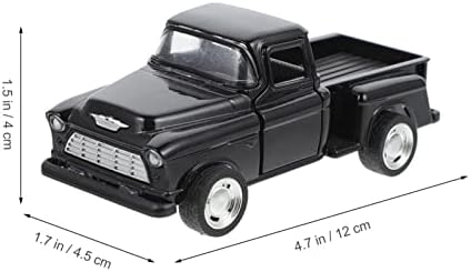 Toyandona 1pcs гроздобер декор на црни камиони, модел за пикап за Божиќ, метал пикап за Божиќни украси за дома, табела за табела врвен