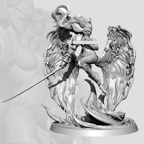 【1/24】 Војник на смола Минијатурна модел Античка фантазија, комплет за модел на женски воин во воин