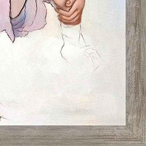 La pastiche седеше жена со нозе нацртано врамено масло сликарство, 27,5 во x 23,5 in, мулти