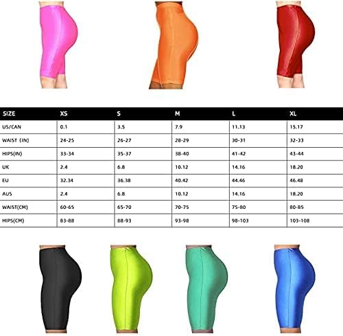 Генерички шорцеви за велосипедисти за жени, неонски светли активни велосипедисти јога шорцеви/панталони кои работат со шорцеви на коленото