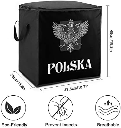 Знаме на полска Со полски Орел Голема Торба За Чување Јорган Кутија За Организатор Патент Одозгора За Утешител На Перница За Облека