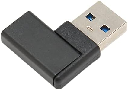 Jopwkuin десен агол USB до USB C адаптер, конектор мал 90 степени USB3.0 A до USB C адаптер црн приклучок и игра за лаптопи