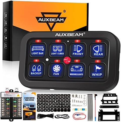 Auxbeam 8 Gang Switch Panel BB80, Универзална контрола на системот за контрола на колото со автоматско затемнување на прекинувачот