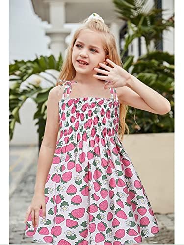 Девојче на федерапско дете Девојче летен фустан Сонк на сончоглед фустани без грб дино пеперутка јагода од јагода на возраст