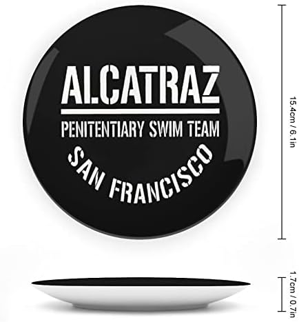 Алкатраз Казнено -казнено -тим за пливање во Сан Франциско керамичка декоративна плоча со приказ за приказ што виси прилагодена