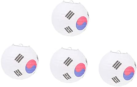 Nolitoy 4PCS Корејски знаме Фенер Ноќта на вештерките украси затворен фенер на отворено кинески украси за хартија со светла јапонски градинарски