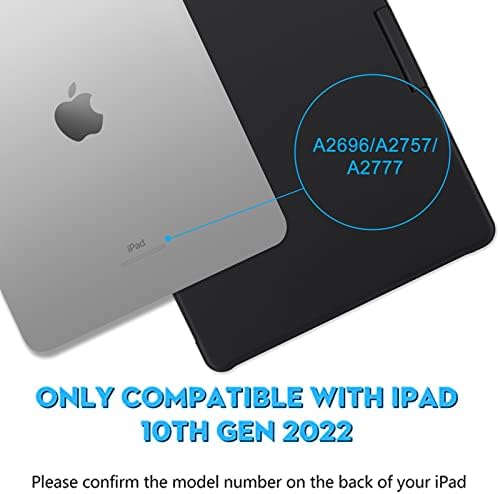 Touchpad Ipad 10-Та Генерација Случај Со Тастатура 10.9 2022, Магија 360°Ротирачки &засилувач; Вртлива Тастатура Со Подлога Со