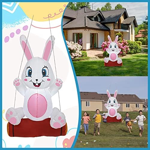 Долг партиски фустан за жени Велигденски празник надувување на зајак, надворешна декорација Симпатична зајаци и зајаци украсени