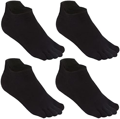 Чорапи на пети од меагуо нема шоу што трчаат пет чорапи со прсти за мажи жени 4 пара