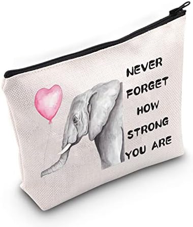 Козметичка Торба За слонови Никогаш Не Заборавајте Колку Сте Силни Инспиративна Торбичка За Патент За Шминка За Нејзината Девојка