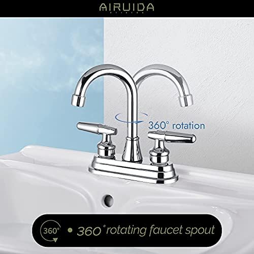 Airuida 12 инчи квадратни хром полски тапа за туширање груб вентил бања луксузен таван монтирање совпаѓање со хром полски 4-инчен центрисет