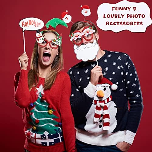 16 ПЦС Божиќни сјајни очила Божиќна забава Повојат празнични новини очила Божиќни смешни очила за деца за возрасни