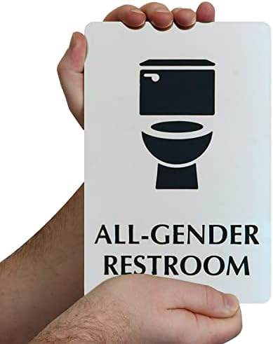 SmartSign 6 x 9 инчи Сите знаци за половни простории за родови со тоалети, метал од не'рѓосувачки челик од 40 мил