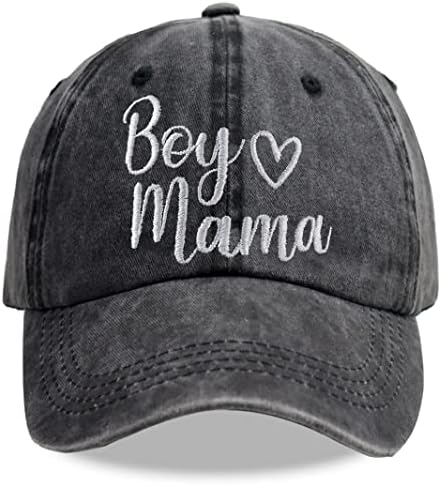 Шанванке момче мама капи за жени, подароци за мајка, прилагодлива везена памучна тексас момче мама бејзбол капа