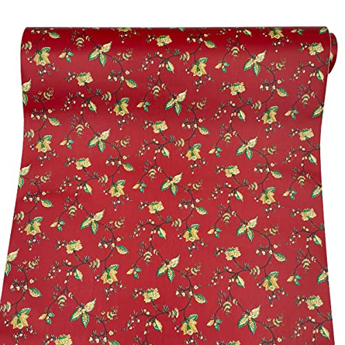 Yifely boho црвен лист полица за отстранлив фиока за кабинет што ја покрива винил хартијата за Божиќни украси 17,7 инчи од 9,8 стапки