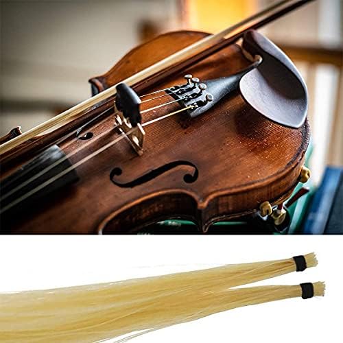 Каи 2 Хенкс Монголски лак лак за виолина, професионална виолина лак коса направена од оригинална, 29,5 инчи природно бело