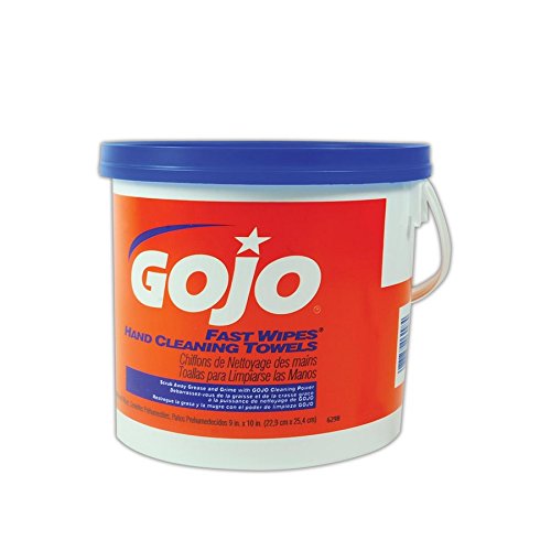 Gojo 6298-04 Gojo Брзо бришење крпи за чистење на рацете, портокалово/сино/бело, 130 марамчиња