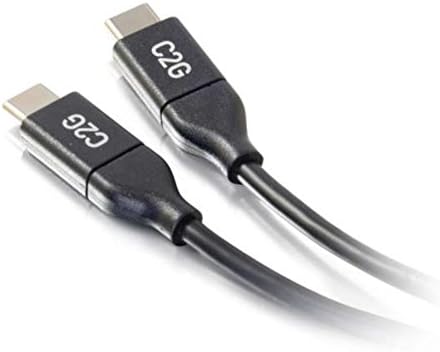 C2G USB кабел, USB 2.0 кабел, USB C до C кабел, црна, 10 стапки, кабли за да одите 28829